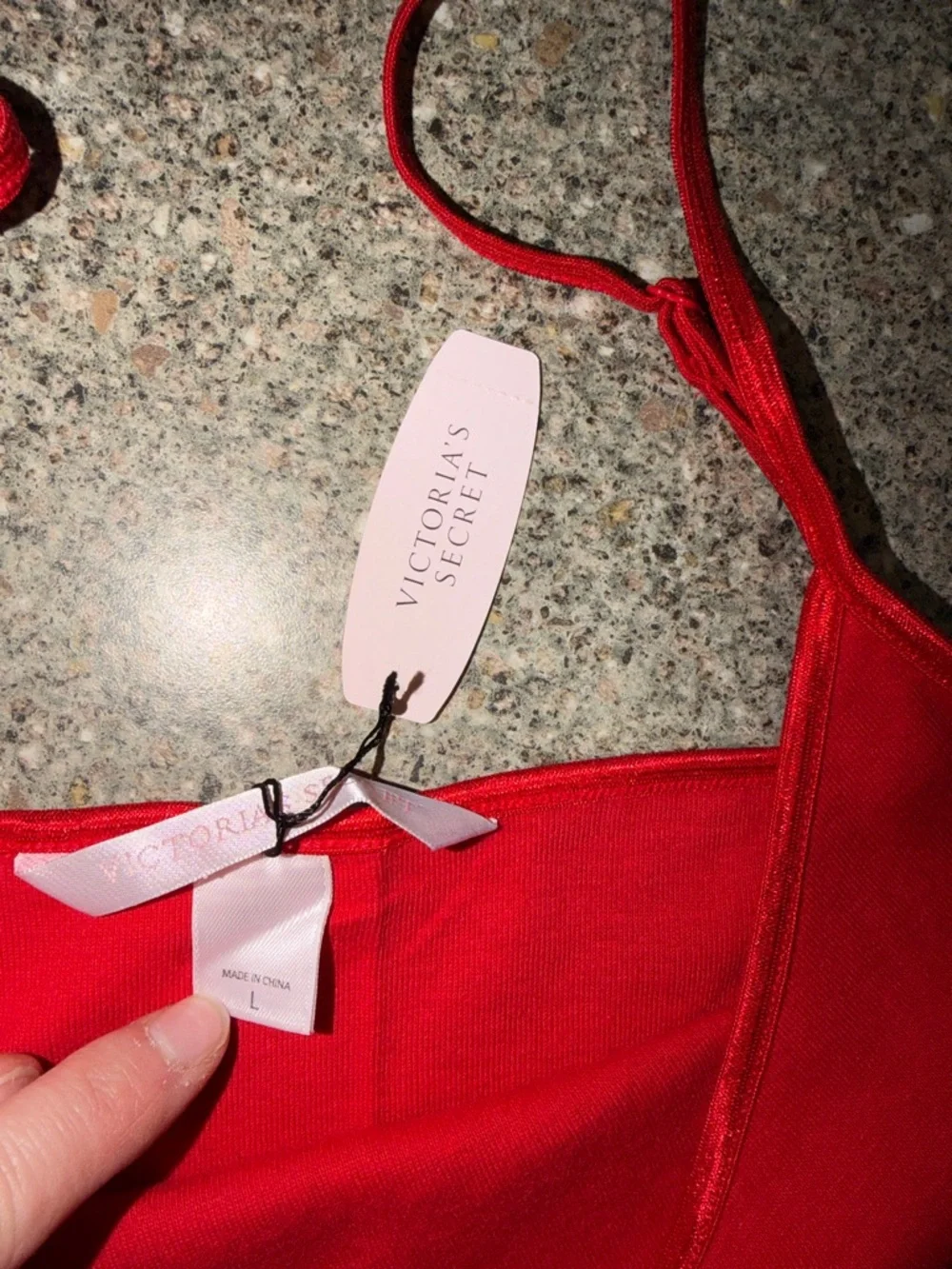 Y2k 2001 Deadstock Victorias secret Red Spaghetti Strap Tank Top - Picture 2 of 2